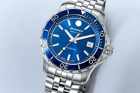 Movado watch with blue dial
