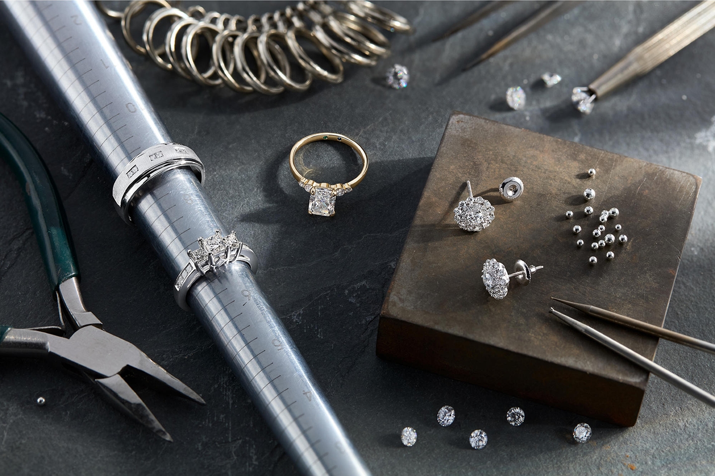 A jewelry technician's work station.