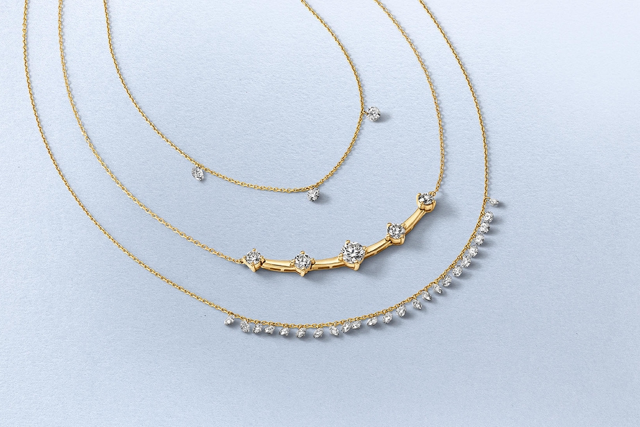 Three different gold necklaces from KAY.
