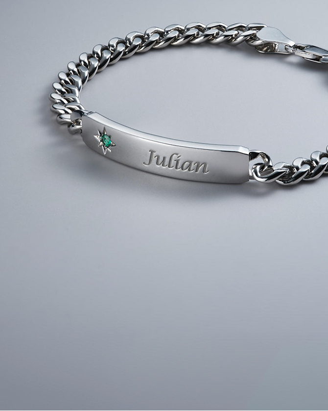 A personalized men's chain bracelet from KAY.