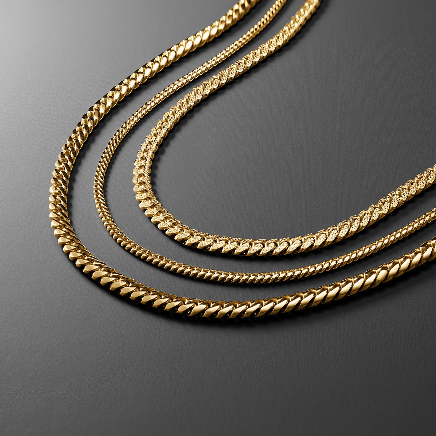Three gold chain necklaces from KAY.