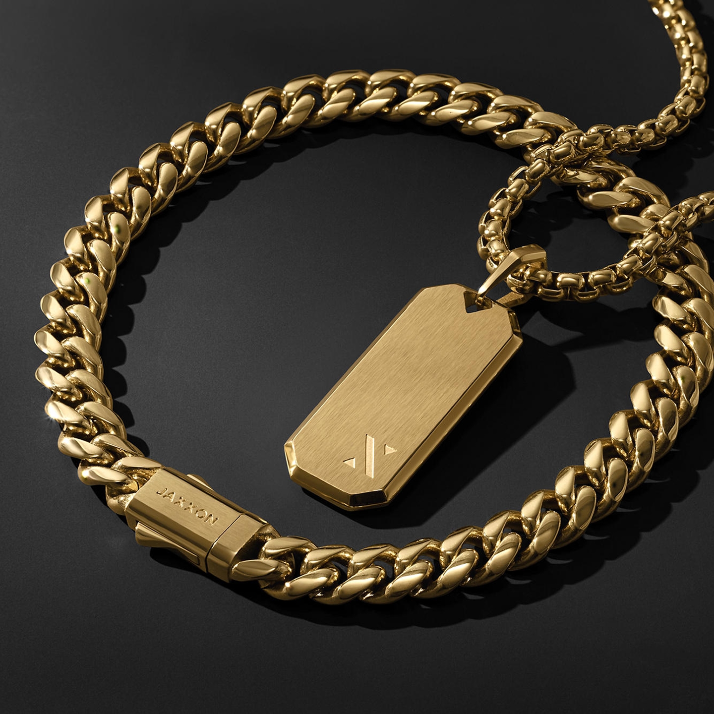 A gold chain bracelet from KAY.
