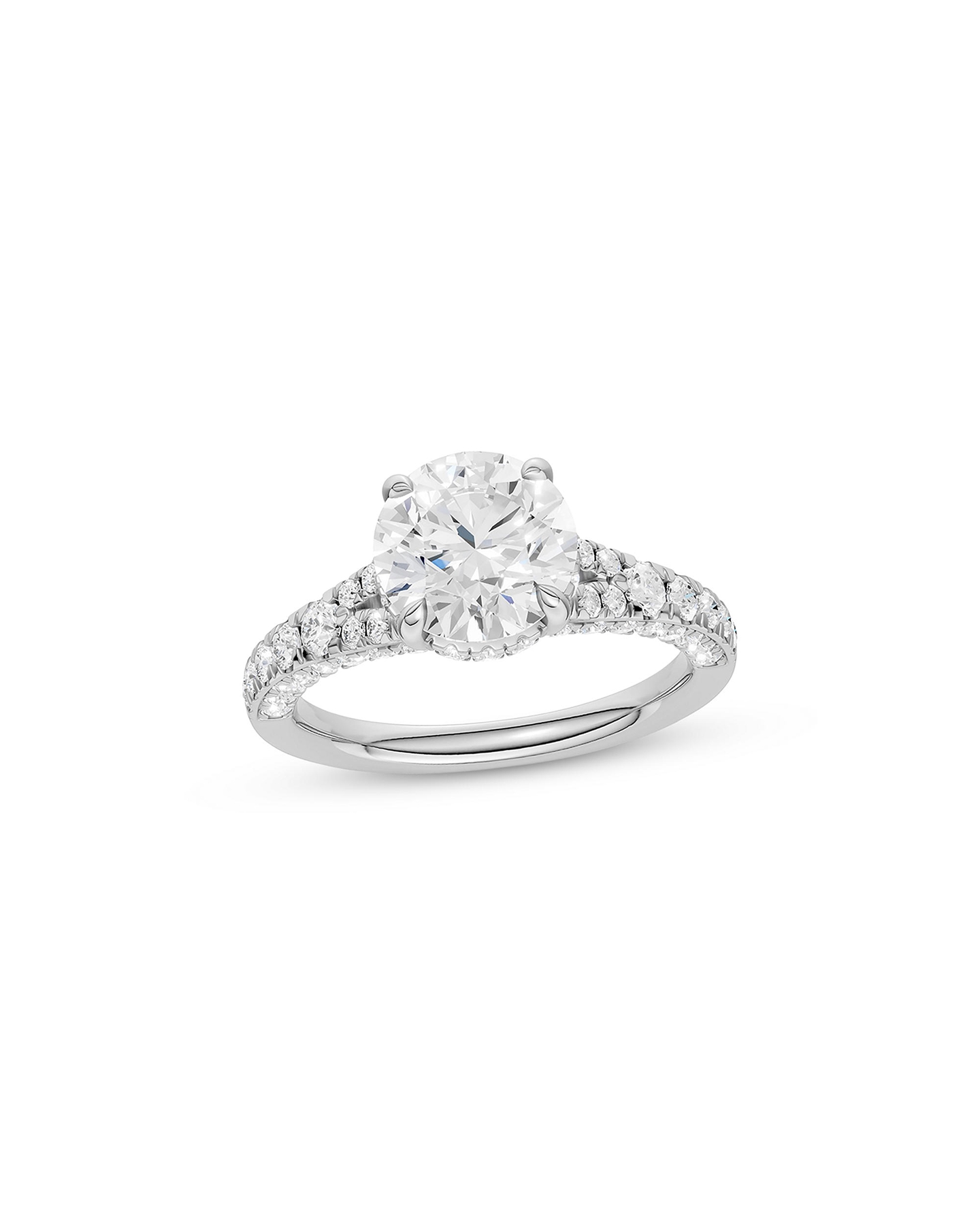 A round-cut, diamond engagement ring from KAY.