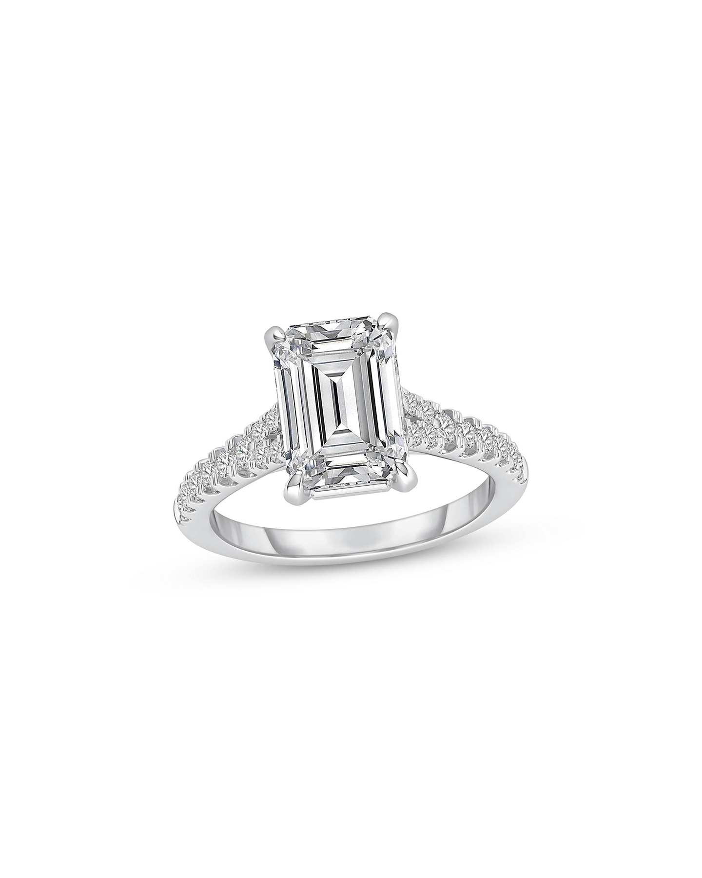 An emerald-cut, diamond engagement ring from KAY.