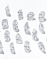 A scattering of various diamond in differing shapes and cuts from KAY.