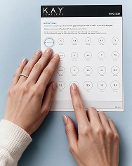 The KAY ring sizing guide.