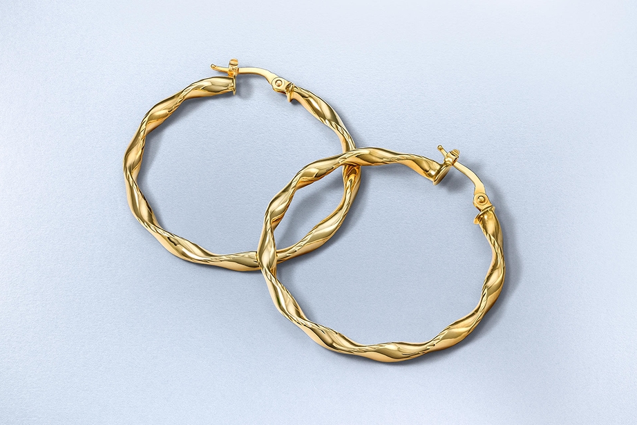 A set of gold earrings from KAY.