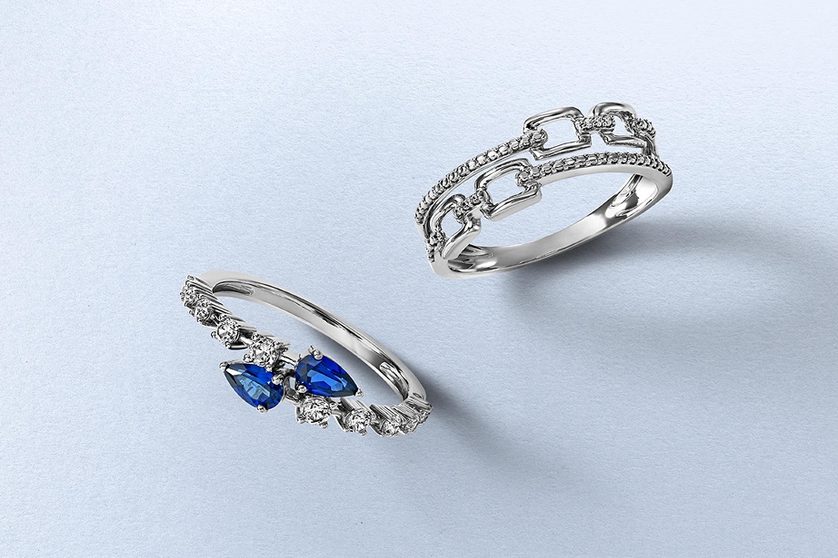 Two silver rings from KAY.
