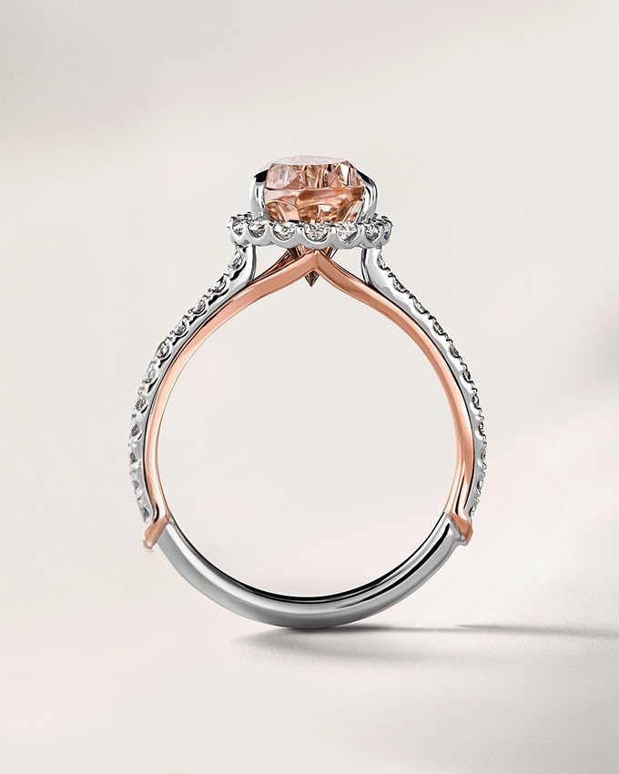 A rose gold, ring with a matching color diamond by KAY.