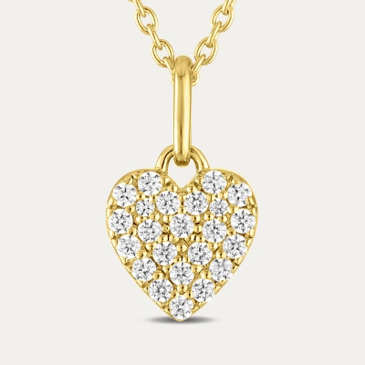 STUDIO BY KAY mother of pearl and white lab-grown sapphire heart necklace