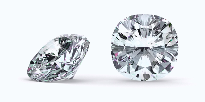 Loose cushion-cut diamonds