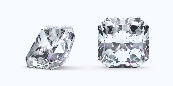 Loose radiant-cut diamonds