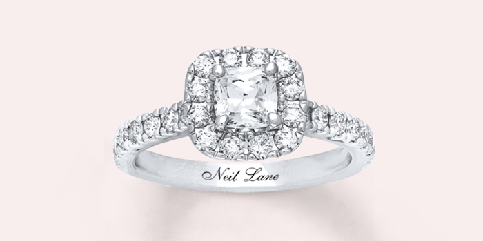 Cushion-cut diamond ring