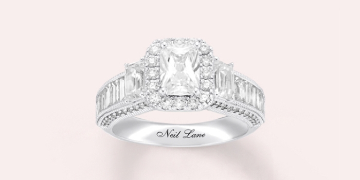 Radiant-cut diamond ring