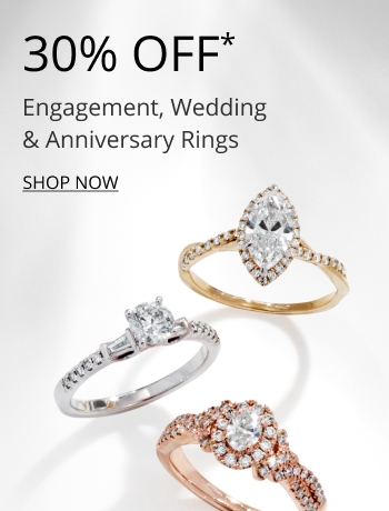 30% off engagement, wedding and anniversary rings