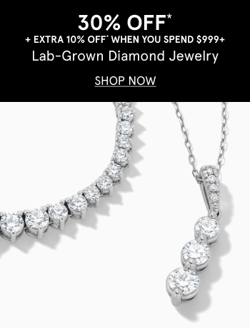 30% off lab grown diamond jewelry