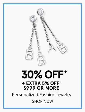 30% off personalized jewelry