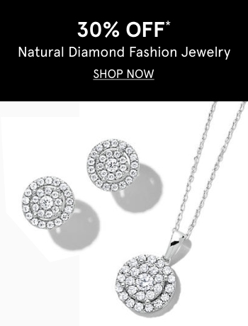 30% off natural diamond fashion jewelry