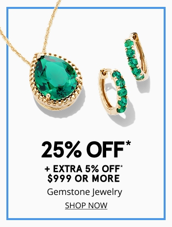 25% off gemstone jewelry