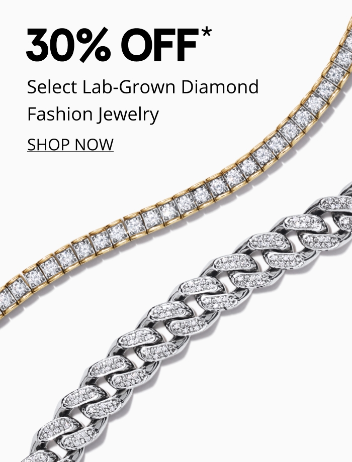 30% off lab-grown diamond fashion jewelry