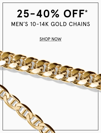 25-40% off mens gold chains