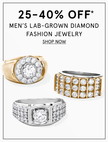 25-40% off mens lab-grown diamond fashion jewelry