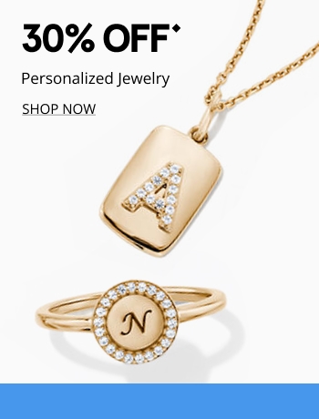 30% off personalized jewelry