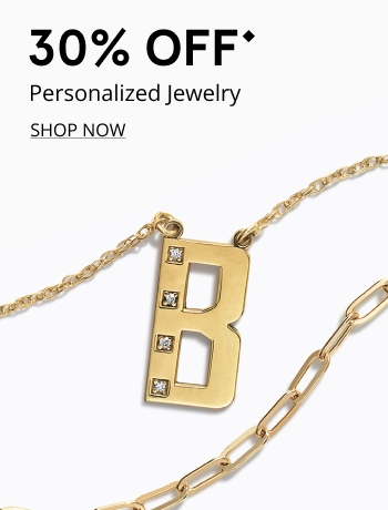 30% off personalized fashion jewelry