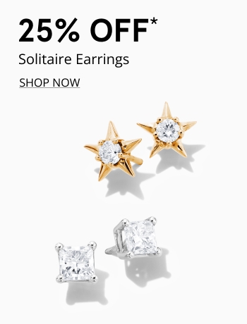 25% off solitaire earrings