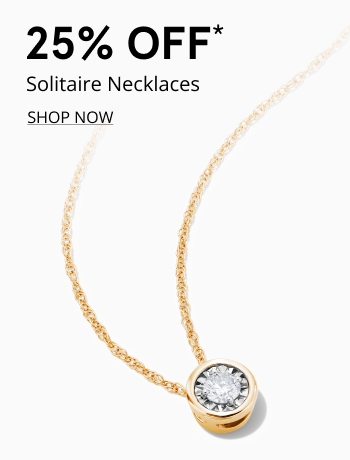 25% off solitaire necklaces