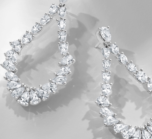 Diamond Earrings 2 ct tw Roundcut 14K White Gold  Kay