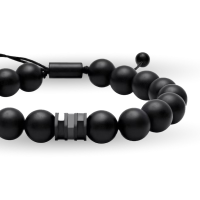Image of black bead bracelet
