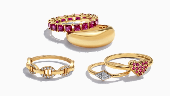 Gold and gemstone rings under $250