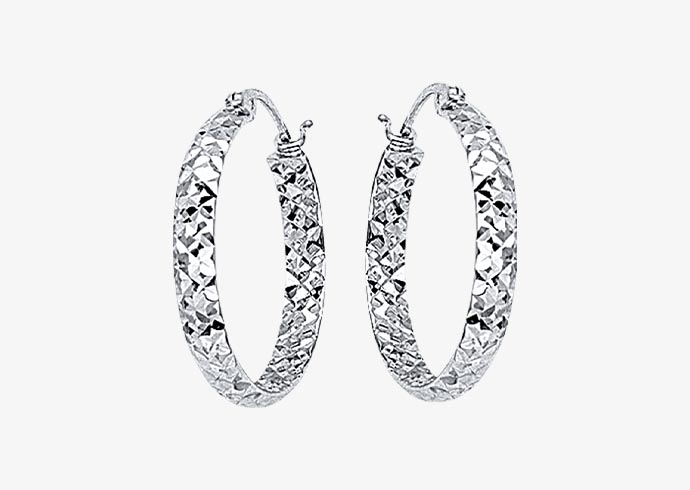 White gold earrings