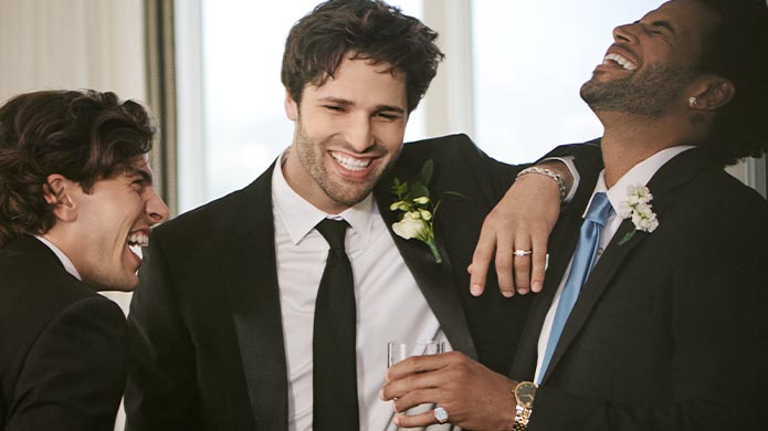 Image of groomsmen laughing