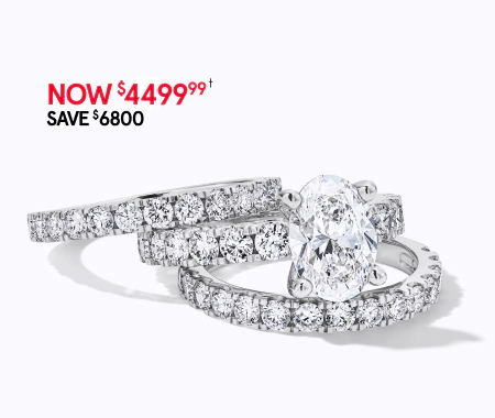 Lab-grown diamond oval-cut bridal set - now $4499.99