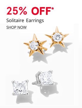 25% Off Solitaire Earrings