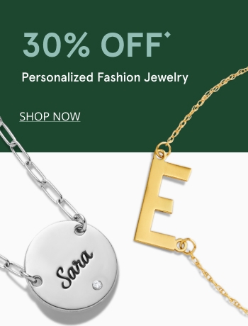 30% off personalized jewelry