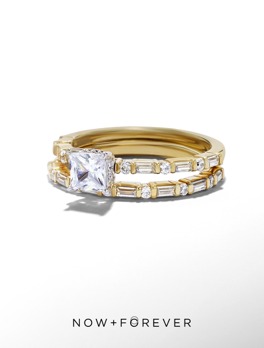 Now & Forever Gold Engagement & Wedding Rings