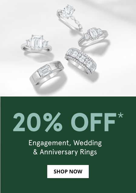 20% Off Engagement, Wedding and Anniversary Rings