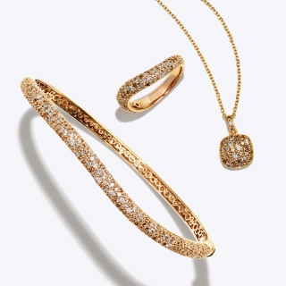 Desert diamond necklace, ring and bracelet