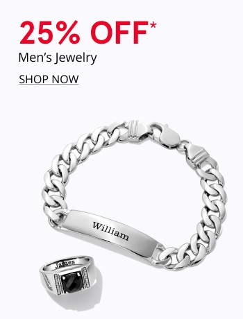 25% Off* Men's Jewelry