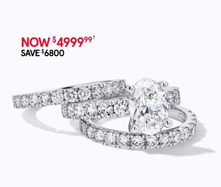 Lab-grown diamond oval-cut bridal set - now $4999.99