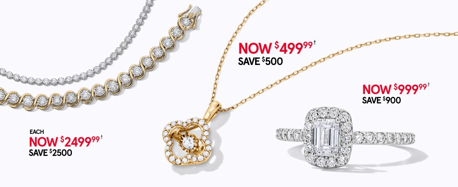 Various pieces of gold and silver bracelets, a gold and diamond studded necklace, and a diamond studded ring.