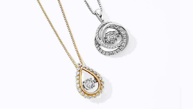 A pair of diamond necklaces.