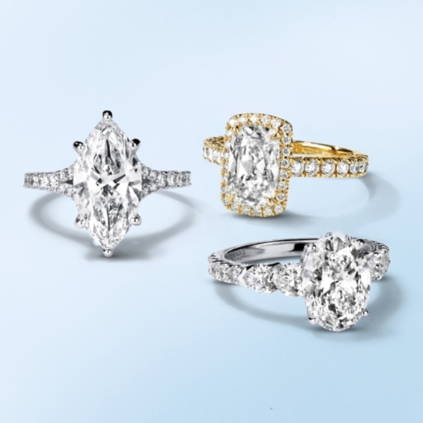 Three diamond engagement rings by KAY.