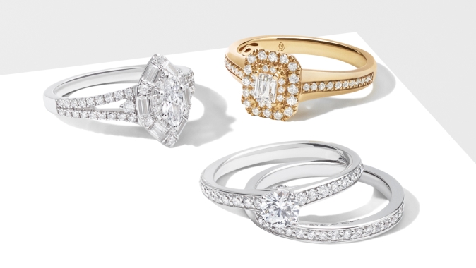 Start with a setting and begin creating your dream engagement ring.