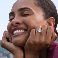 woman with engagement ring