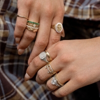 woman wearing rings