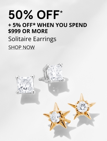 50% Off* Select Solitaire Earrings
